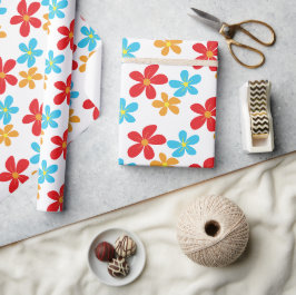 Frische Blume auf Weiß Geschenkpapier