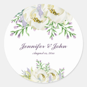 Frische Blume - Hochzeit Runder Aufkleber