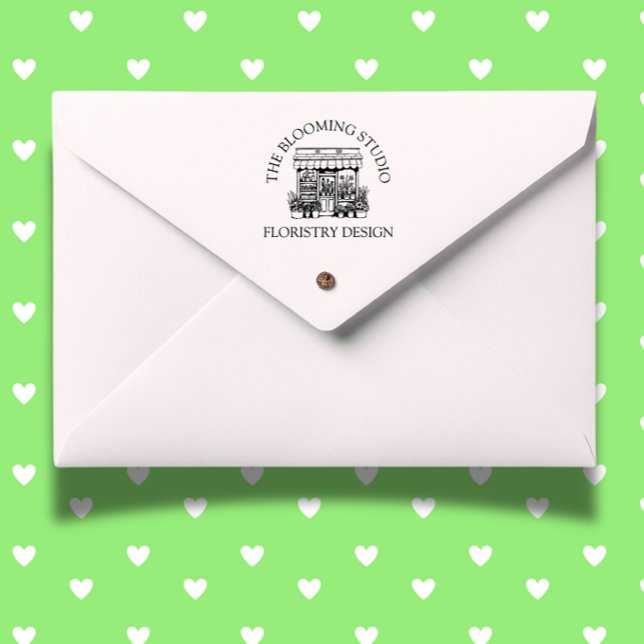 Frische Blume Schaufenster Thema Permastempel (Fresh Flowers Storefront theme Self-inking Stamp)