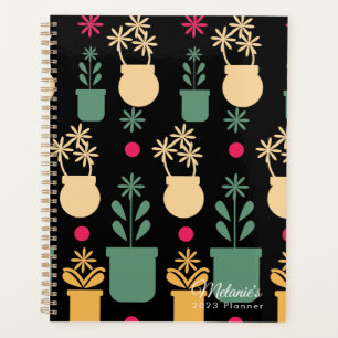 Frische Blumen Farbige Botanische Namensplaner Planer