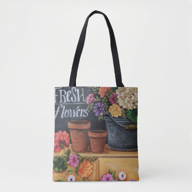 "Frische Blumen-" feine Kunst-BlumenTaschen-Tasche (Vorderseite)