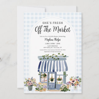 Frische Blumen Hochzeitsdusche Blue Floral Einladung