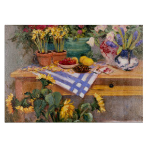 Frische Blumen I Schneidebrett