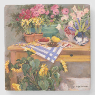 Frische Blumen I Steinuntersetzer