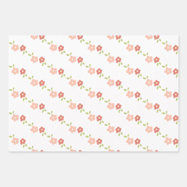 Frische Blumenverpackungsbögen  Geschenkpapier Set (Vorderseite 2)