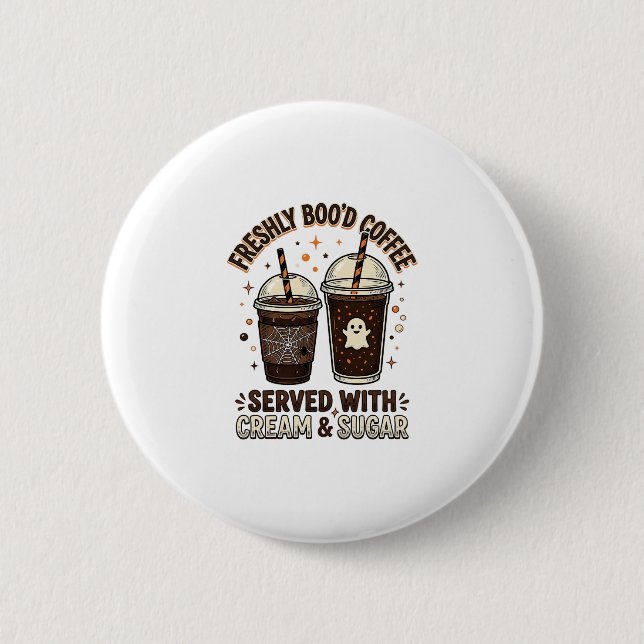Frische Blut-Kaffee-Halloween-Geister-Tasse Button (Vorderseite)