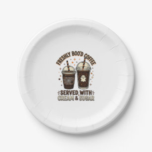 Frische Blut-Kaffee-Halloween-Geister-Tasse Pappteller