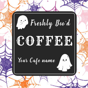Frische Boo'd schwarze Kaffee-Geschäfts-Personalau Quadratischer Aufkleber