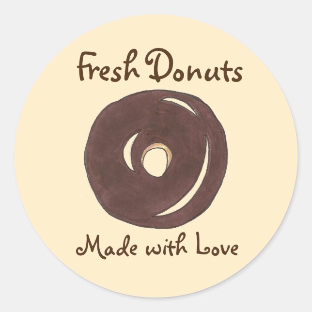 Frische Donuts aus Liebe Backbutt Runder Aufkleber (Vorderseite)