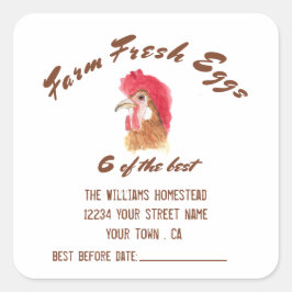 Frische Eier Aquarellkarton Quadratischer Aufkleber