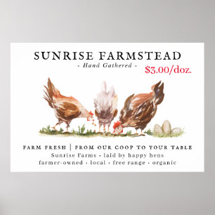 Frische Eier aus eigener Farm zu verkaufen Geschäf Poster