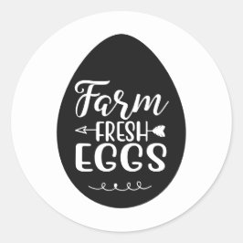 Frische Eier Bauern Runder Aufkleber