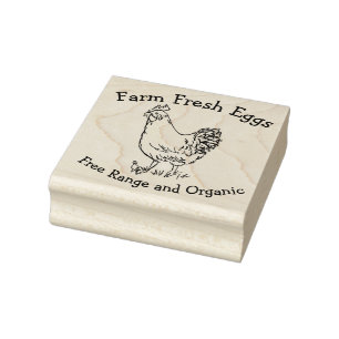 Frische Eier Bio Hühnerhenne Gummistempel
