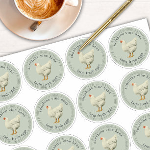 Frische Eier Eierkarton grün 2,5 mm Aufkleber