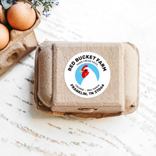 Frische Eier Hühner-Kopf-Etikett Runder Aufkleber