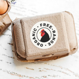 Frische Eier Hühner-Kopf-Etikett Runder Aufkleber