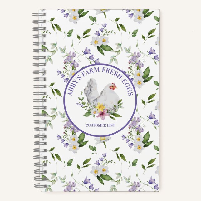 Frische Eier Hühnerflora Notizbuch (Vorderseite)