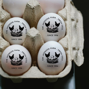 Frische Eier Ihr Name Hühnerhennen Hühnereier Brie Gummistempel
