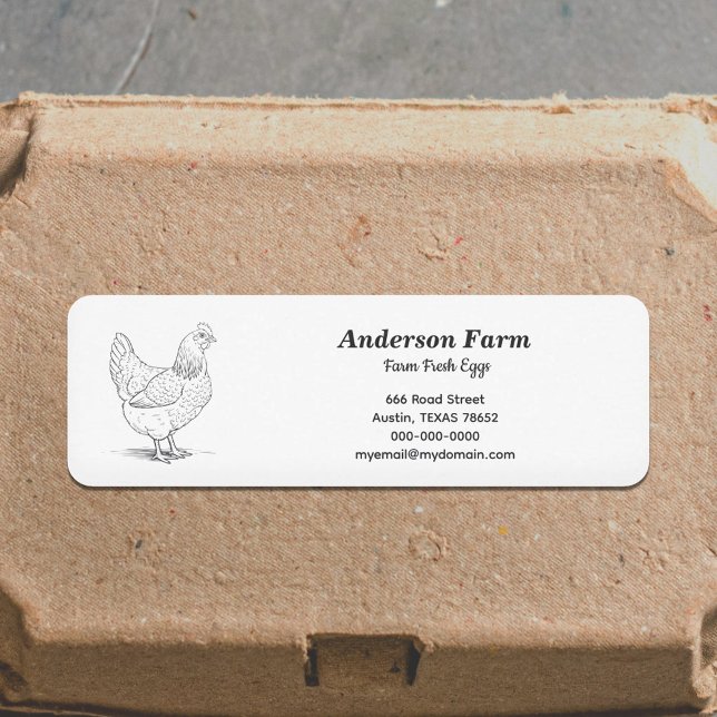 Frische Eier mit Hen-Adresse-Aufkleber (Farm Fresh Eggs Return Address Label Sticker)