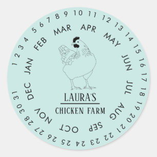 Frische Eier Umhüllte Daten Vintage Chicke Sticker