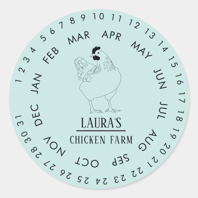 Frische Eier Umhüllte Daten Vintage Chicke Sticker (Vorderseite)