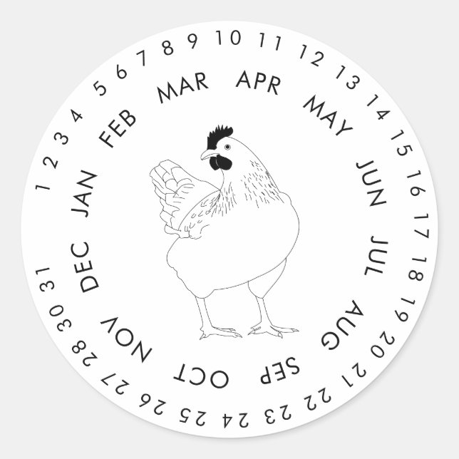 Frische Eier Umhüllte Daten Vintage Chicke Sticker (Vorderseite)