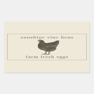 Frische Eier Vintag Hen Egg Karton Antique Rechteckiger Aufkleber