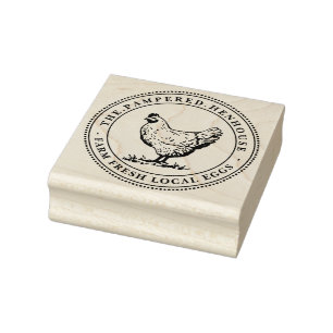 Frische Eier Vintag Henne Briefmarke Gummistempel