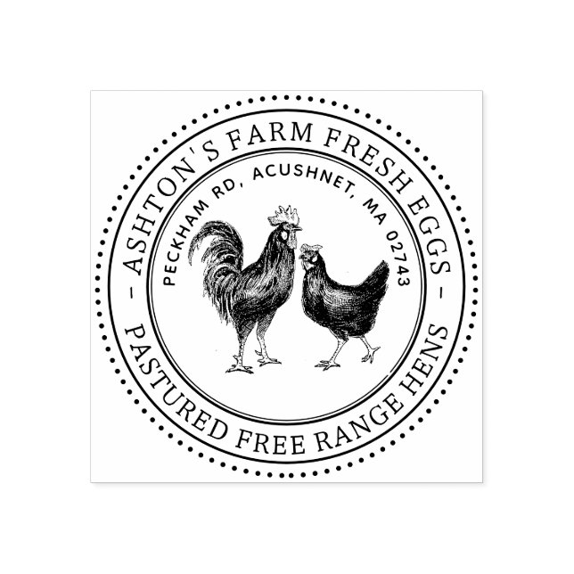 Frische Eier Vintager Hühnereier Gummistempel (Prägung)