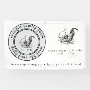 Frische Eier vom Hühnerstall Rustikale Landfarm Banner