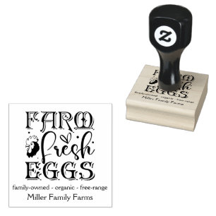 Frische Eier von der Familienhühnerfarm - Benutzer Gummistempel