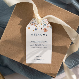 Frische Elegant Floral Hochzeit in Urlaubsort Will Geschenkanhänger