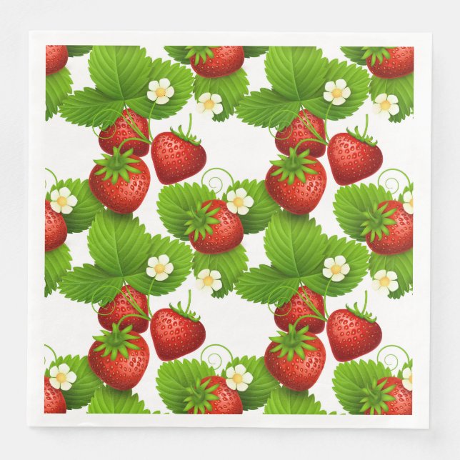 Frische Erdbeere Serviette (Vorderseite)