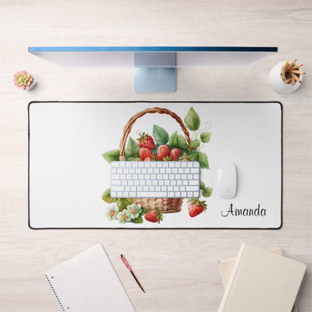 Frische Erdbeeren in einem Korb Schreibtischunterlage (Büro 1)