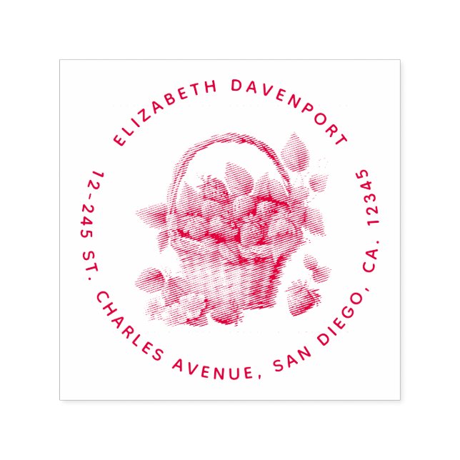 Frische Erdbeeren in einer Wicker-Korbadresse Permastempel (Design)