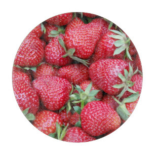 frische Erdbeeren Schneidebrett