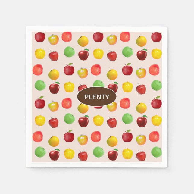 Frische farbenfrohe Äpfel auf leichter Brille Serviette (Vorderseite)