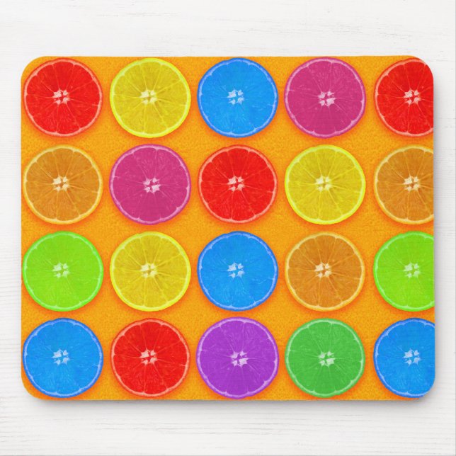 Frische, farbenfrohe Orangenscheiben Mousepad (Vorne)
