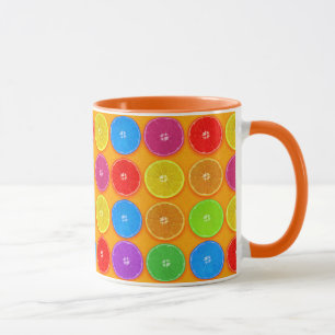Frische farbenfrohe Orangenscheiben Tasse