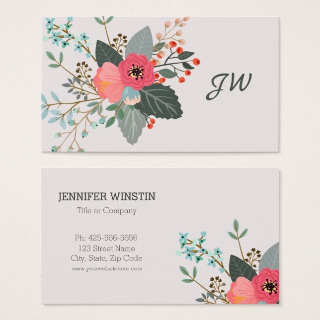 Frische farbige Blume Bouquet-Vorlage (Vorne & Hinten)