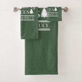 Frische, frohe Weihnachtsbäume Badhandtuch Set