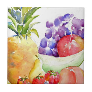 Frische Frucht in den Aquarellen Fliese
