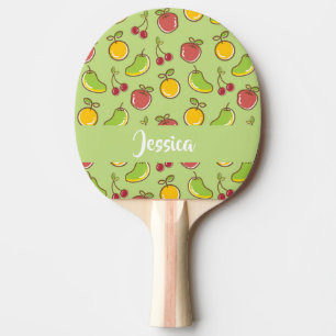 Frische Früchte im Sommer, grüne Muster Tischtennis Schläger