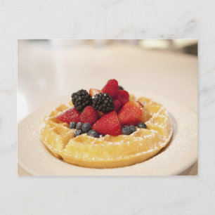 Frische Fruchtwaffel Postkarte