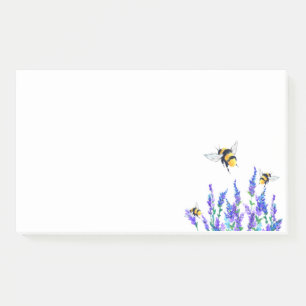 Frische Frühlingsblumen und Bienen fliegen  Post-it Klebezettel
