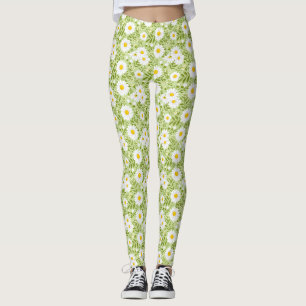 Frische Frühlingsgänseblümchen-Vektor-Kunst Leggings