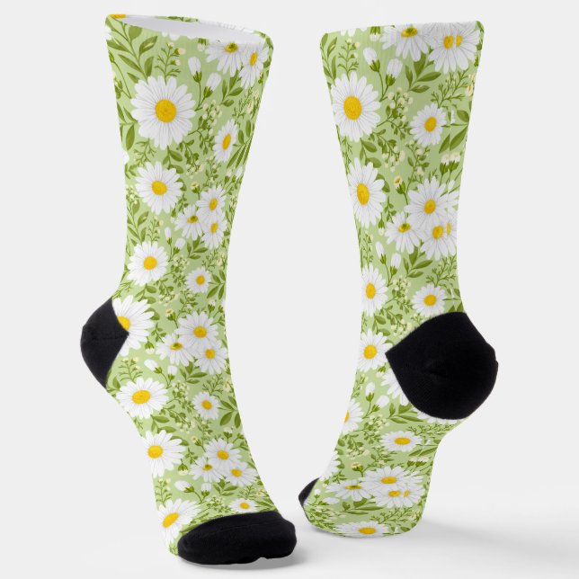 Frische Frühlingsgänseblümchen-Vektor-Kunst Socken (Gewinkelt)
