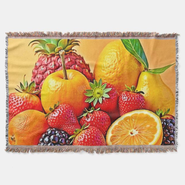 Frische Fülle: Lebendiges Frucht Erntes Design  Decke (Vorderseite)