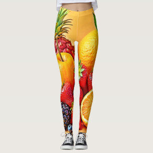 Frische Fülle: Lebendiges Frucht Erntes Design Leggings