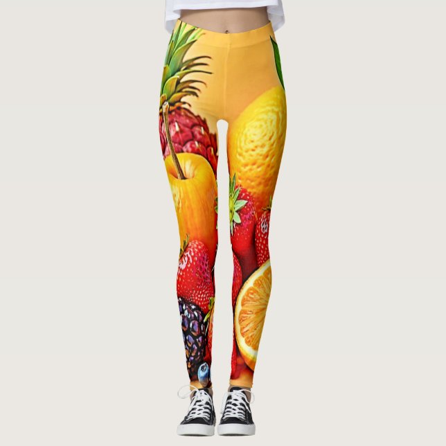 Frische Fülle: Lebendiges Frucht Erntes Design  Leggings (Vorderseite)